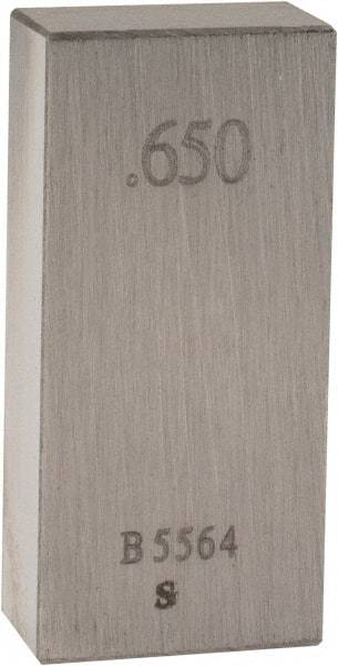 Value Collection - 0.65" Rectangular Steel Gage Block - Accuracy Grade AS-1, Includes NIST Traceability Certification - Exact Tool & Supply