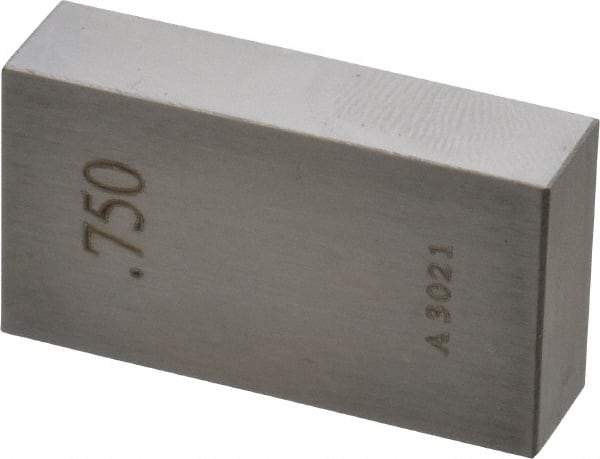 Value Collection - 0.75" Rectangular Steel Gage Block - Accuracy Grade AS-1, Includes NIST Traceability Certification - Exact Tool & Supply