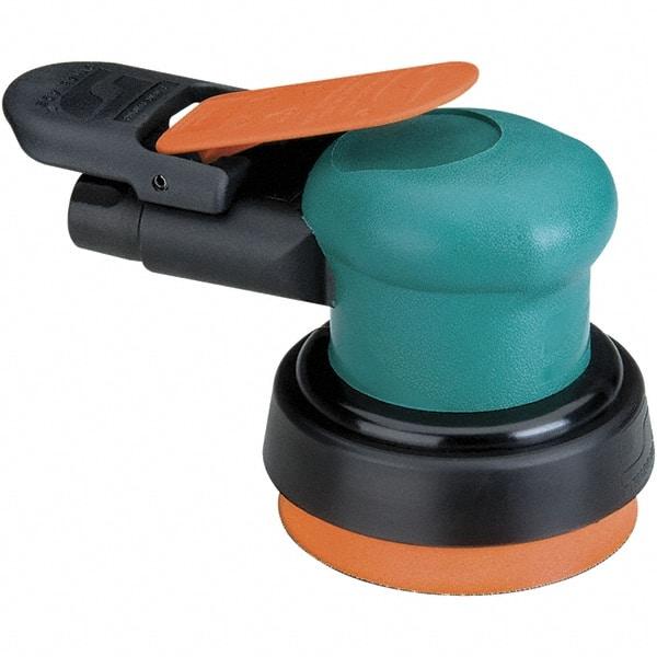 Dynabrade - 12,000 OPM, 14 CFM Air Consumption, Palm Air Orbital Sander - Round Pad, 1/4 NPT Inlet - Exact Tool & Supply