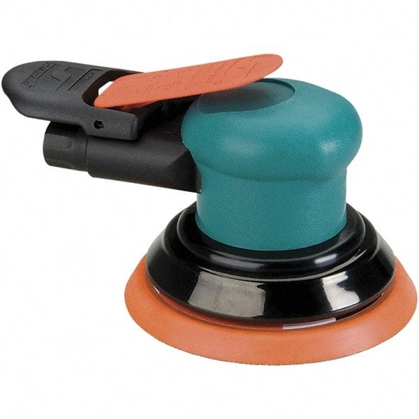 Dynabrade - 12,000 OPM, 14 CFM Air Consumption, Palm Air Orbital Sander - Round Pad, 1/4 NPT Inlet - Exact Tool & Supply