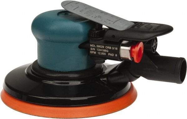 Dynabrade - 12,000 OPM, 14 CFM Air Consumption, Palm Air Orbital Sander - Round Pad, 1/4 NPT Inlet - Exact Tool & Supply
