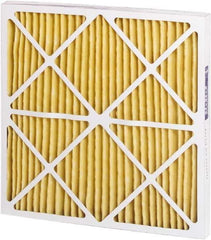 Made in USA - 20" Noml Height x 20" Noml Width x 2" Noml Depth, 65% Capture Efficiency, Wire-Backed Pleated Air Filter - MERV 11, Synthetic, Integrated Paperboard Frame, 500 Max FPM, 1,050 CFM, For Any Unit - Exact Tool & Supply
