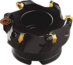 Seco - 134mm Cut Diam, 40mm Arbor Hole, 3.5mm Max Depth of Cut, 43° Indexable Chamfer & Angle Face Mill - 8 Inserts, OF.. 05.. Insert, Right Hand Cut, 8 Flutes, Series OctoMill - Exact Tool & Supply