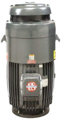 US Motors - 7-1/2 hp, TEFC Enclosure, No Thermal Protection, 3,490 RPM, 230/460 Volt, 60 Hz, Three Phase Standard Efficient Motor - Size 213 Frame, Vertical Mount, 1 Speed, Ball Bearings, 20.5/10.2 Full Load Amps, F Class Insulation, Reversible - Exact Tool & Supply