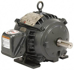 US Motors - 7-1/2 hp, TEFC Enclosure, No Thermal Protection, 1,765 RPM, 200 Volt, 60 Hz, Three Phase Premium Efficient Motor - Size 213 Frame, Rigid Mount, 1 Speed, Ball Bearings, 21.1 Full Load Amps, F Class Insulation, Reversible - Exact Tool & Supply