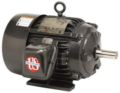 US Motors - 60 hp, TEFC Enclosure, No Thermal Protection, 1,785 RPM, 200 Volt, 60 Hz, Three Phase Premium Efficient Motor - Size 365 Frame, Rigid Mount, 2 Speed, Ball Bearings, 169 Full Load Amps, F Class Insulation, Reversible - Exact Tool & Supply