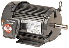 US Motors - 10 hp, TEFC Enclosure, No Thermal Protection, 1,760 RPM, 575 Volt, 60 Hz, Three Phase Premium Efficient Motor - Size 215 Frame, Rigid Mount, 1 Speed, Ball Bearings, 9.6 Full Load Amps, F Class Insulation, Reversible - Exact Tool & Supply