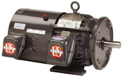 US Motors - 15 hp, TEFC Enclosure, No Thermal Protection, 1,180 RPM, 230/460 Volt, 60 Hz, Three Phase Premium Efficient Motor - Size 284 Frame, Rigid Mount, 1 Speed, Ball Bearings, 37/18.7 Full Load Amps, F Class Insulation, Reversible - Exact Tool & Supply