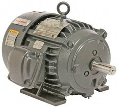 US Motors - 7-1/2 hp, TEFC Enclosure, No Thermal Protection, 3,525 RPM, 230/460 Volt, 60 Hz, Three Phase Energy Efficient Motor - Size 213 Frame, Rigid Mount, 1 Speed, Ball Bearings, 18.4/9.2 Full Load Amps, F Class Insulation, Reversible - Exact Tool & Supply