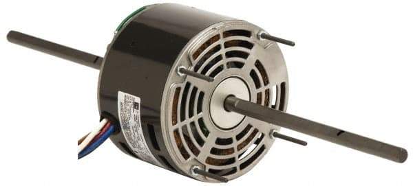 US Motors - 1/5 hp, ODP Enclosure, Auto Thermal Protection, 1,075 RPM, 230 Volt, 60 Hz, Industrial Electric AC/DC Motor - Size 48 Frame, Lug Mount, 3 Speed, Sleeve Bearings, 1.4 Full Load Amps, B Class Insulation, CCW Lead End - Exact Tool & Supply