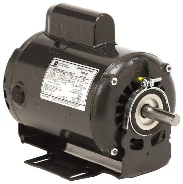 US Motors - 1/4 hp, ODP Enclosure, Auto Thermal Protection, 1,725 RPM, 115 Volt, 60 Hz, Industrial Electric AC/DC Motor - Size 48 Frame, Ring Mount, 1 Speed, Sleeve Bearings, 5.1 Full Load Amps, B Class Insulation, Reversible - Exact Tool & Supply