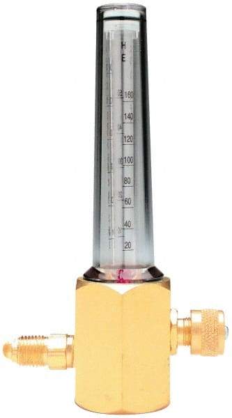 Miller-Smith - Various SCFM Flow Range, 5/8-18 RH External CGA Inlet Connection, 50 Max psi, Argon/CO2/Helium & Argon/C02 Mix Welding Regulator - 5/8-18 RH Internal Thread, 50 Max psi Inlet, Right Hand Rotation - Exact Tool & Supply