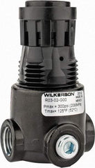 Wilkerson - 1/4 NPT Port, 15 CFM, Zinc Miniature Regulator - 2 to 125 psi Range, 300 Max psi Supply Pressure, 1/8" Gauge Port Thread, 1.65" Wide x 2.88" High - Exact Tool & Supply