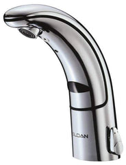 Sloan Valve Co. - Chrome Single Hole Electronic & Sensor Faucet with External Mixer - Powered by Battery, Standard Spout, 4" Mounting Centers - Exact Tool & Supply