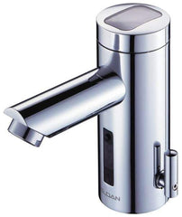 Sloan Valve Co. - Chrome Single Hole Electronic & Sensor Faucet with External Mixer - Powered by Battery, Standard Spout, 4" Mounting Centers - Exact Tool & Supply
