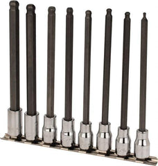 SK - 8 Piece 3/8" Drive Metric Ball Hex Bit Socket Set - 3 to 10mm Hex - Exact Tool & Supply