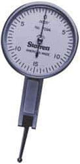 Starrett - 7 Piece, 0mm to 0.8mm Measuring Range, 1-3/8" Dial Diam, 0-40-0 Dial Reading, Yellow Dial Test Indicator Kit - 13/16" Contact Point Length, 2mm Ball Diam, 0.01mm Dial Graduation - Exact Tool & Supply