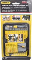 General - 28 Piece Hex, Nut Driver, Phillips, Probe, Slotted & Torx Screwdriver Set - Bit Sizes: Hex Inch 0.05, 1/16 & 5/64, Philips #0000 to #00, Nut Driver 3/32, 1/8 & 5/32, Torx T6, T7, T8 & T9 - Exact Tool & Supply