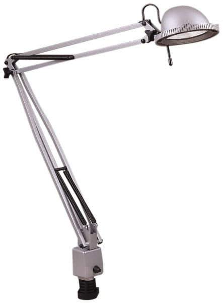Electrix - 38 Inch, Desk Mounted, Halogen, Silver, Desk Light - 50 Watt, Nonmagnifying - Exact Tool & Supply