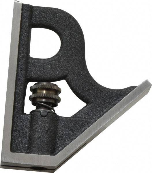 Starrett - 4 Inch Long Blade, Square Head - Black Wrinkle, Coated Cast Iron - Exact Tool & Supply