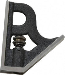 Starrett - 4 Inch Long Blade, Square Head - Black Wrinkle, Coated Cast Iron - Exact Tool & Supply