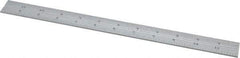 Starrett - 12 Inch Long Blade, 4R Graduation Combination Square Blade - Satin Chrome Finish, Steel, 1/64, 1/32 1/16 and 1/8 Inch Graduation - Exact Tool & Supply