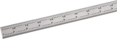 Starrett - 36 Inch Long Blade, 4R Graduation Combination Square Blade - Satin Chrome Finish, Steel, 1/64, 1/32 1/16 and 1/8 Inch Graduation - Exact Tool & Supply