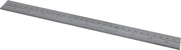 Starrett - 12 Inch Long Blade, 300mm Long Blade, English and Metric Graduation Combination Square Blade - Satin Chrome Finish, Steel, 1/64 and 1/32 Inch Graduation, 0.5 and 1mm Graduation - Exact Tool & Supply