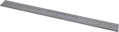 Starrett - 12 Inch Long Blade, 300mm Long Blade, English and Metric Graduation Combination Square Blade - Satin Chrome Finish, Steel, 1/64 and 1/32 Inch Graduation, 0.5 and 1mm Graduation - Exact Tool & Supply