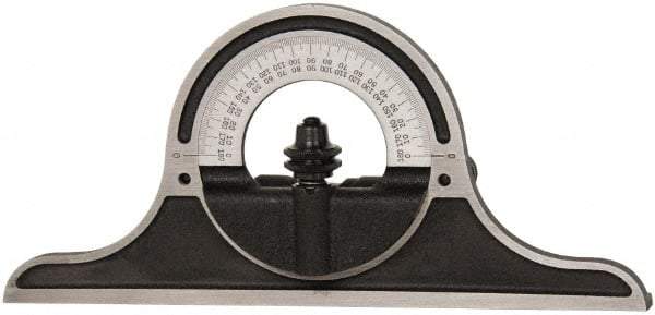 Starrett - 12 to 24 Inch Long Blade, Combination Square Protractor Head - Black Wrinkle Coated, Cast Iron - Exact Tool & Supply