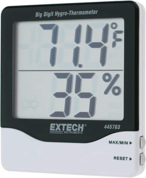 Extech - 14 to 140°F, 10 to 99% Humidity Range, Thermo-Hygrometer - 5% Relative Humidity Accuracy - Exact Tool & Supply