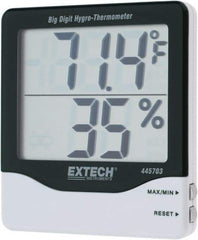 Extech - 14 to 140°F, 10 to 99% Humidity Range, Thermo-Hygrometer - 5% Relative Humidity Accuracy - Exact Tool & Supply