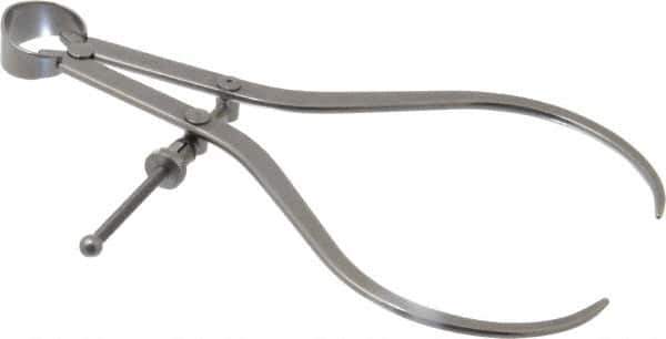 Starrett - 8 Inch Leg, Spring Joint, Steel, Polished, Outside Caliper - 8 Inch Max Measurement, 200mm Max Measurement, Flat Leg with Quick Nut Adjustment - Exact Tool & Supply