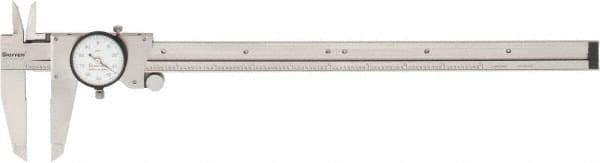 Starrett - 0" to 12" Range, 0.001" Graduation, 0.1" per Revolution, Dial Caliper - White Face, 2-1/2" Jaw Length, Accurate to 0.001" - Exact Tool & Supply