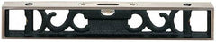 Starrett - 12" Long, 0.08" Graduation Sensitivity per 10", 3 Vials, Bench Level - Cast Iron - Exact Tool & Supply