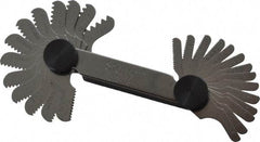 Starrett - 28 Leaf, 1/4 to 2.5mm Pitch Range, Steel Screw Pitch Gage - 60° Thread Angle - Exact Tool & Supply