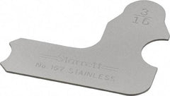 Starrett - 3/16 Inch Radius Gage - Satin Chrome Finish, Stainless Steel - Exact Tool & Supply