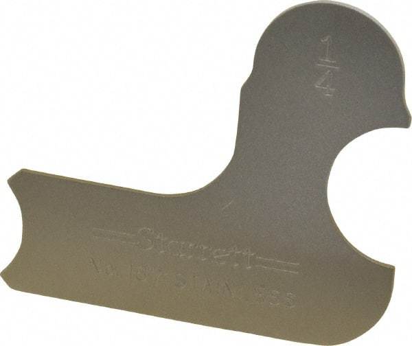 Starrett - 1/4 Inch Radius Gage - Satin Chrome Finish, Stainless Steel - Exact Tool & Supply