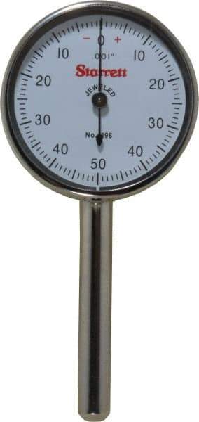 Starrett - 0.2" Range, 0-50-0 Dial Reading, 0.001" Graduation Dial Drop Indicator - 1-7/16" Dial - Exact Tool & Supply