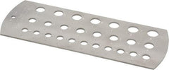 Starrett - 0.234 Inch to 0.413 Inch Hole Size Drill Gage - 6-1/4 Inch Long, 2-5/16 Inch Wide, 26 Holes - Exact Tool & Supply