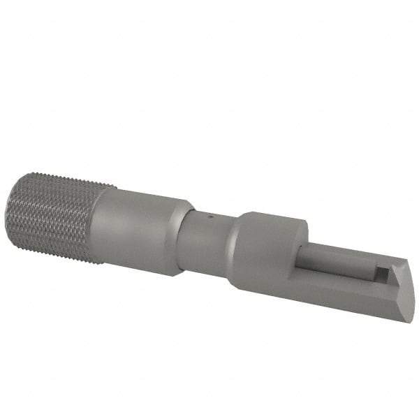 Starrett - 0 to 0.375 Inch Measurement Range, 0.001 Inch Graduation, Satin Coated Stainless Steel, Mechanical Can Seam Micrometer - Flat Spindle - Exact Tool & Supply