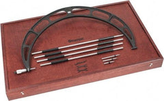 Starrett - 20 to 24" Range, 4 Piece Mechanical Outside Micrometer Set - 0.001" Graduation, Ratchet Stop Thimble, Steel Face - Exact Tool & Supply