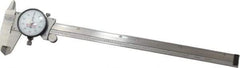 Starrett - 0" to 9" Range, 0.001" Graduation, 0.1" per Revolution, Dial Caliper - White Face, 1-1/2" Jaw Length, Accurate to 0.001" - Exact Tool & Supply