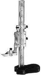 Starrett - 0 to 18 Inch Measurement, 0.001 Inch Graduation, Vernier Height Gage - Satin Chrome Finish, 4-7/16 Inch Long x 2-9/32 Inch Wide - Exact Tool & Supply