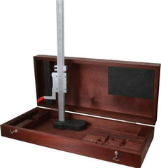 Starrett - 0 to 12 Inch Measurement, 0.001 Inch Graduation, Vernier Height Gage - Satin Chrome Finish, 4-7/16 Inch Long x 2-9/32 Inch Wide - Exact Tool & Supply