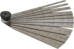 Starrett - 2 to 12mm Measurement, 10 Leaf Taper Gage - 64mm Long, Tempered Steel, 0.02mm Graduation - Exact Tool & Supply