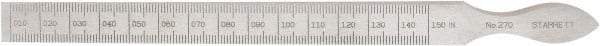 Starrett - 0.01 to 0.15 Inch Measurement, 1 Leaf Taper Gage - 6-1/4 Inch Long, Tool Steel, 0.001 Inch Graduation - Exact Tool & Supply