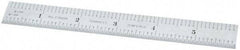Starrett - 6" Long, 1/64, 1/50, 1/32, 1/10" Graduation, Flexible Steel Rule - 3R Graduation Style, 3/4" Wide, Silver, Satin Chrome Finish - Exact Tool & Supply