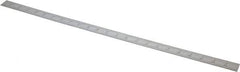 Starrett - 24" Long, 1/64, 1/50, 1/32, 1/10" Graduation, Flexible Steel Rule - 3R Graduation Style, 1" Wide, Silver, Satin Chrome Finish - Exact Tool & Supply