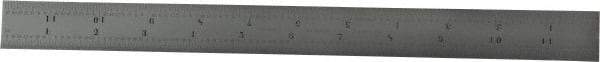 Starrett - 12" Long, 1/64, 1/32, 1/16, 1/8" Graduation, Flexible Steel Rule - 4R Graduation Style, 1" Wide, Silver, Satin Chrome Finish - Exact Tool & Supply